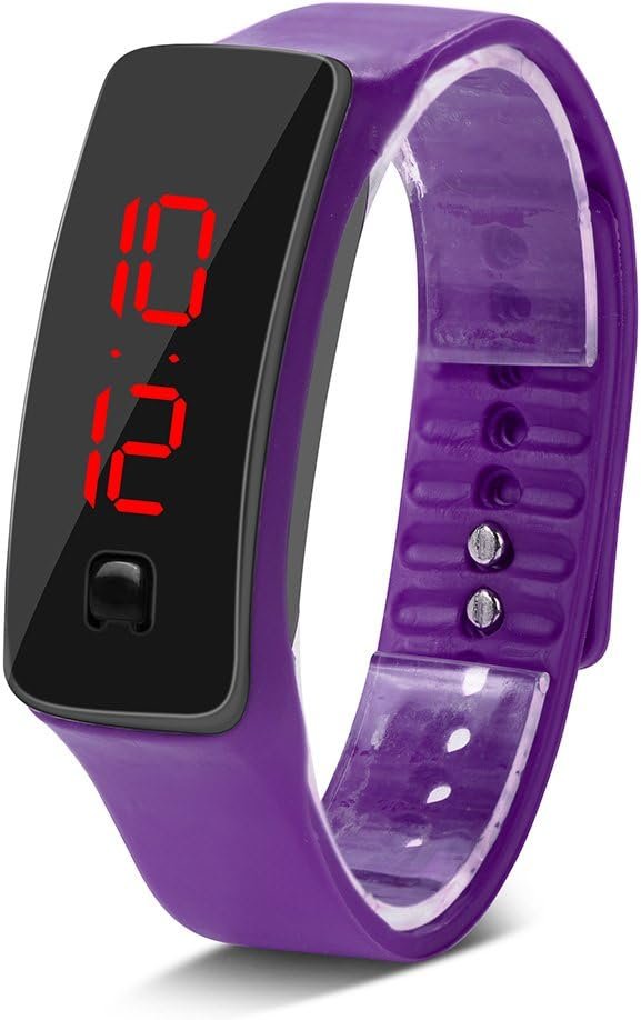 AYNEFY Fitness Watch, LED Watch Sports Silicone Strap Digital 12-Hour Dial E Activity Health Exercise Watch Wristwatch Watch for Men Women Teens Students()